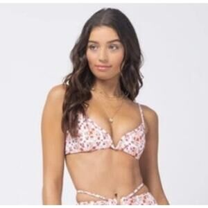 L*Space Helena Bikini Top in Block Party Size Small NWT